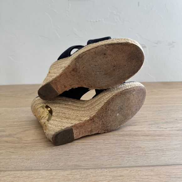 Tory Burch Navy Espadrille Wedges 6.5 - Picture 6 of 6